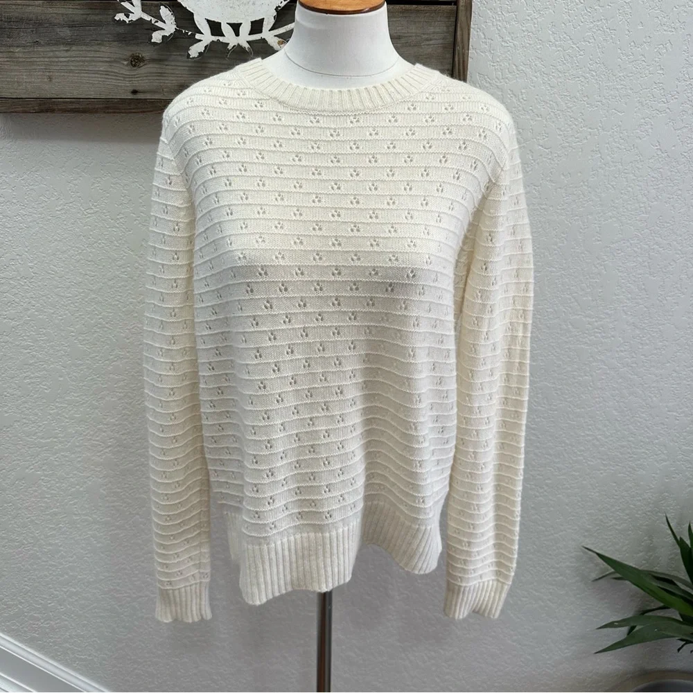 J. Crew Wool‎ Alpaca blend Elegant Cream Sweater Ladies Large